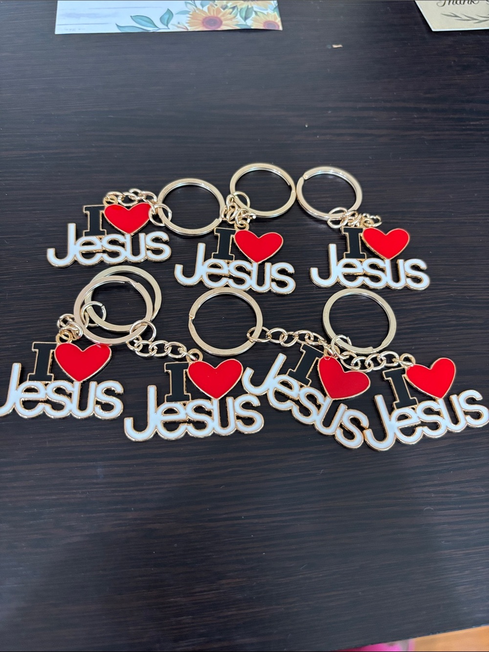 I ♥ Jesus Enamel Keychains - Red & White (Set)